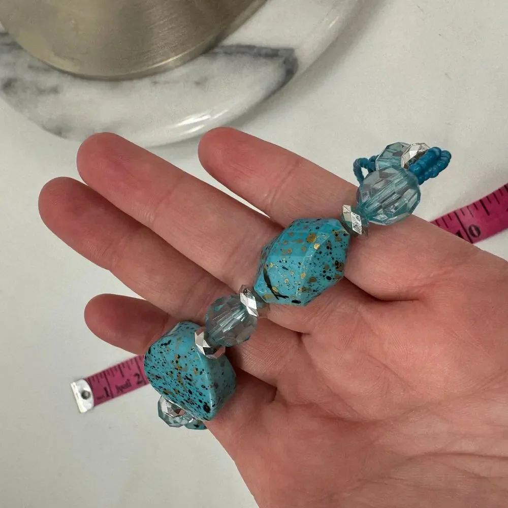 Mermaidcore blue beaded necklace